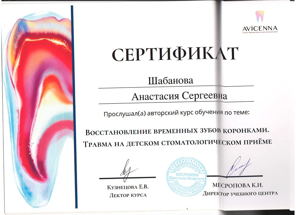 Сертификат Грешилова Анастасия Сергеевна, 5
